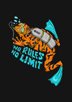 Black Frog Rescue Dive Team Design | Diseño de Camiseta por Naguna