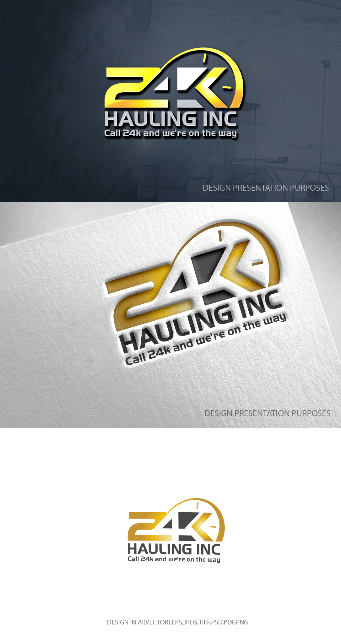 Logo Design by zebronicgraphic for 24k Hauling Inc | Design #27841009
