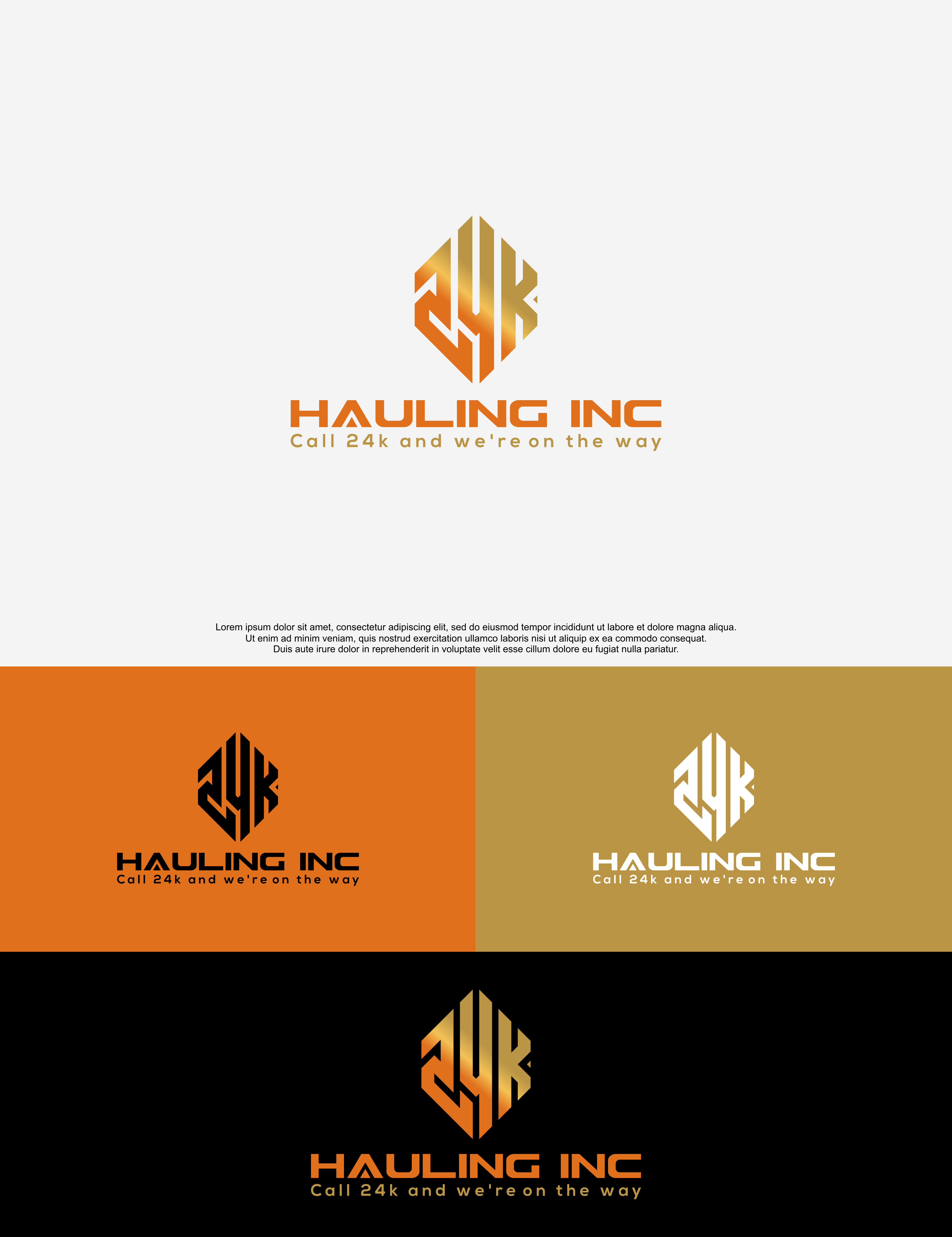 Logo-Design von QILLASOFT-Design für 24k Hauling Inc | Design #27855069