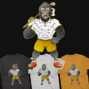 Ape Playing Golf Design similar to Ralph Lauren Bear | T-shirt Design by delegacydesign
