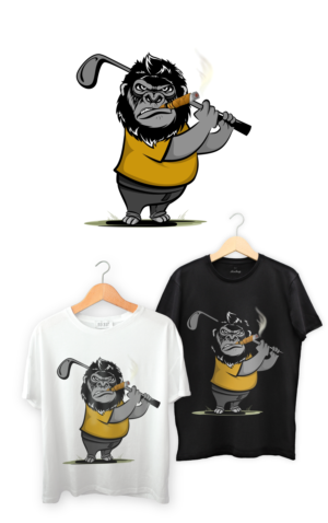 Ape Playing Golf Design similar to Ralph Lauren Bear | Diseño de Camiseta por ZeneFashions