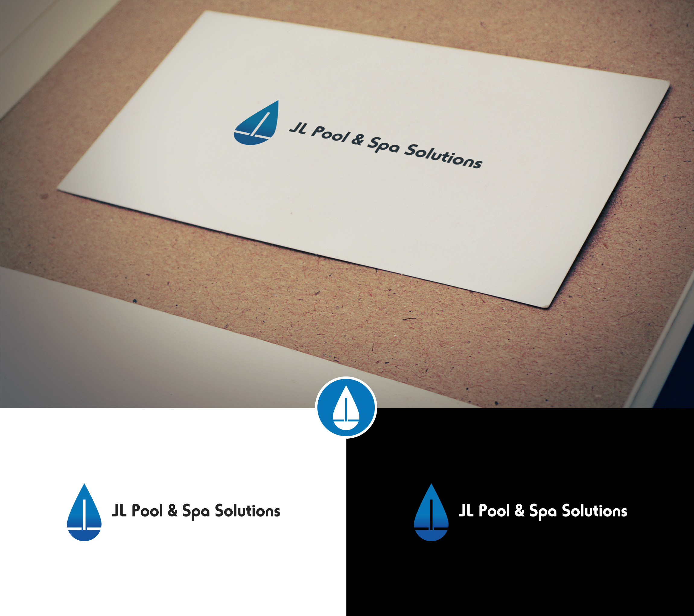 Logo-Design von sun_bird für JL Pool & Spa Solutions | Design #27862034