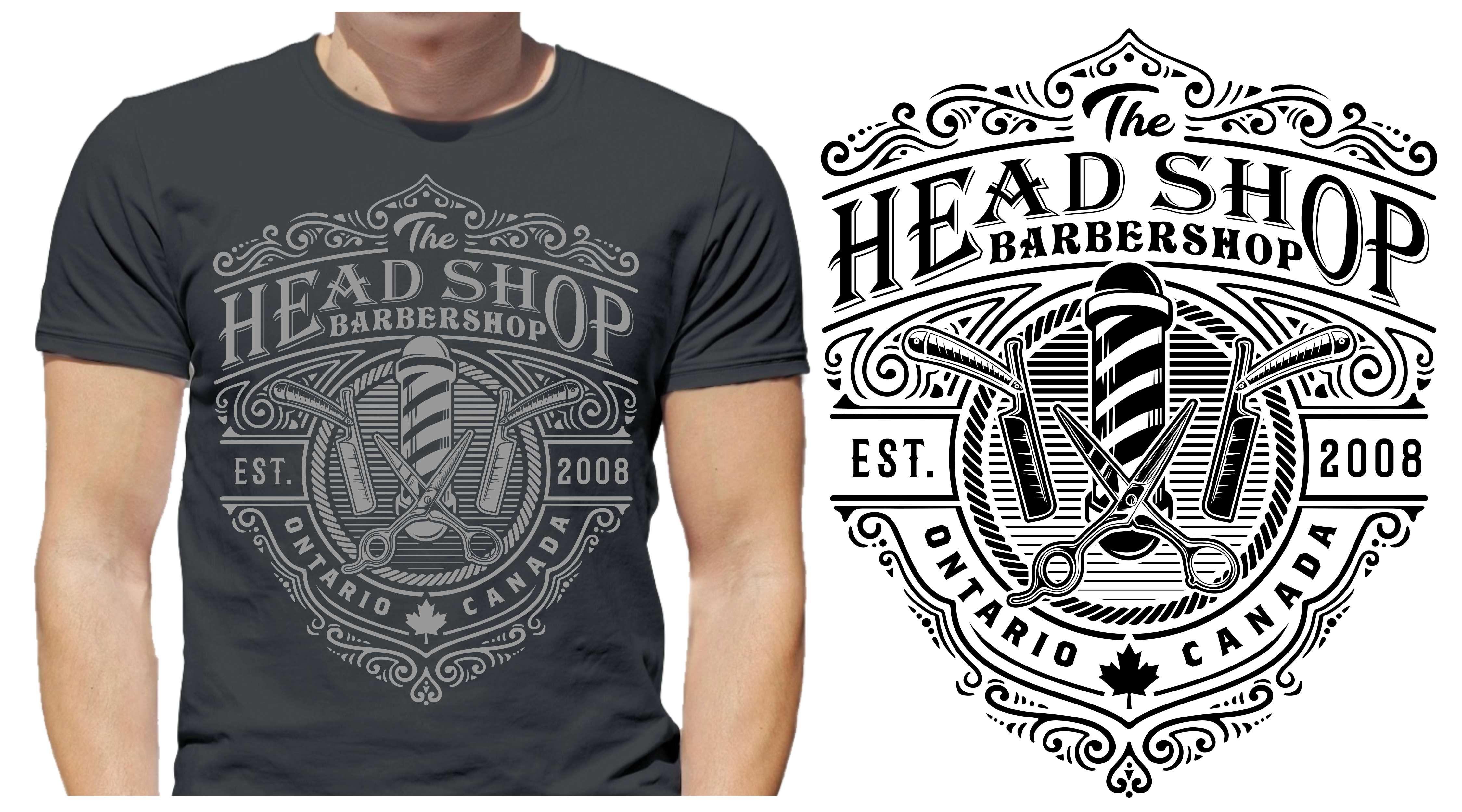 T-shirt Design by 4 be for The Head Shop Barbershop | Design #27890464