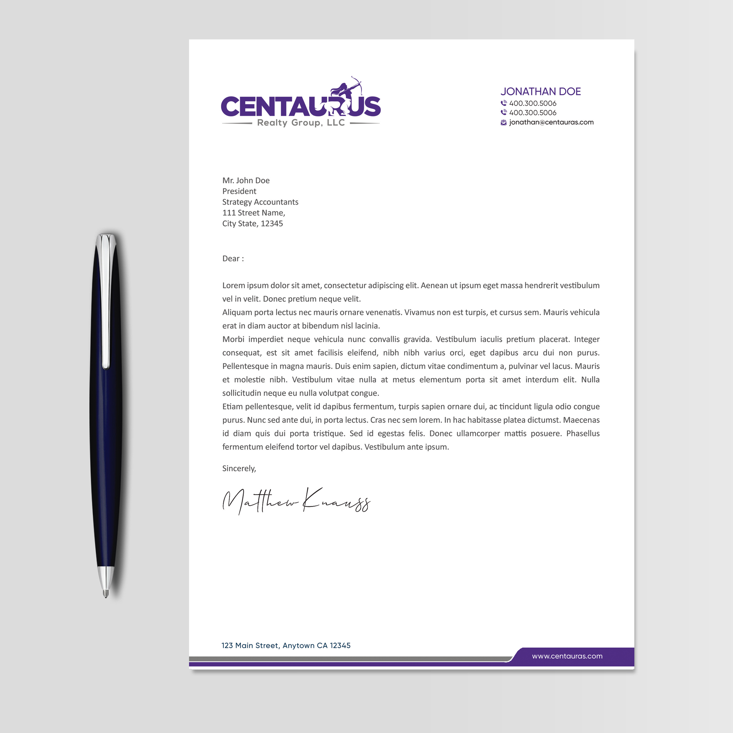 Letterhead Design by Designers Hub for this project | Design #27864663