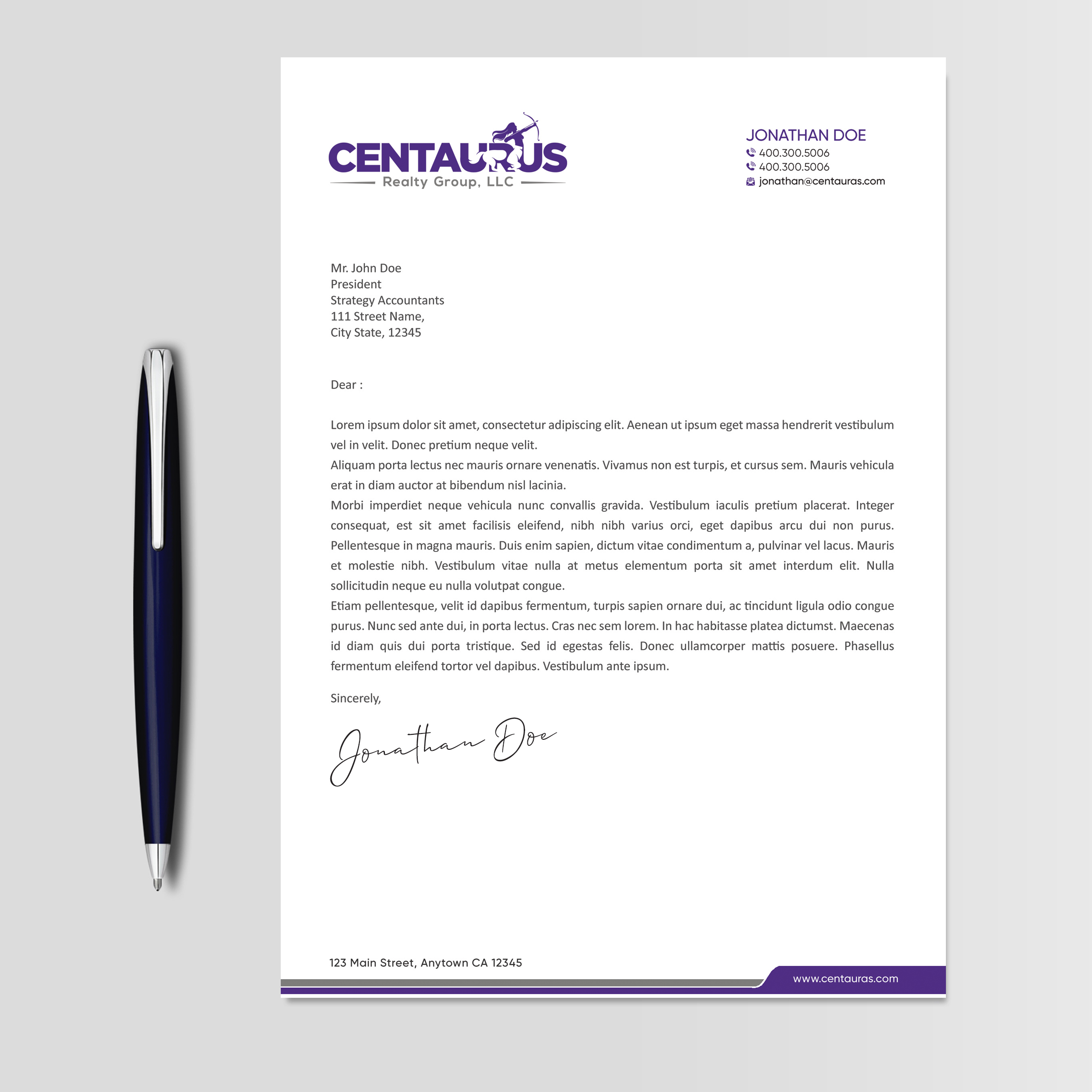 Letterhead Design by Designers Hub for this project | Design #27864721