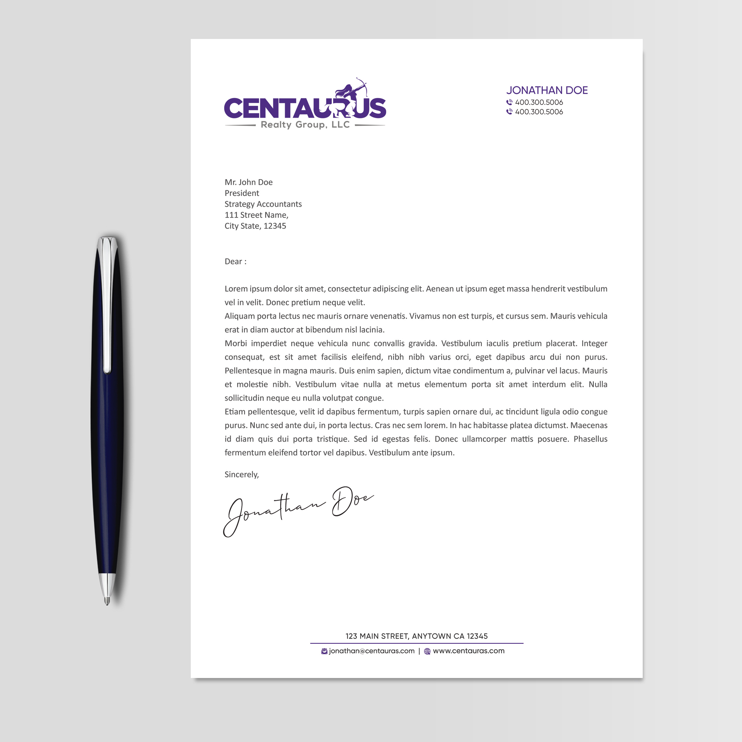 Letterhead Design by Designers Hub for this project | Design #27864722