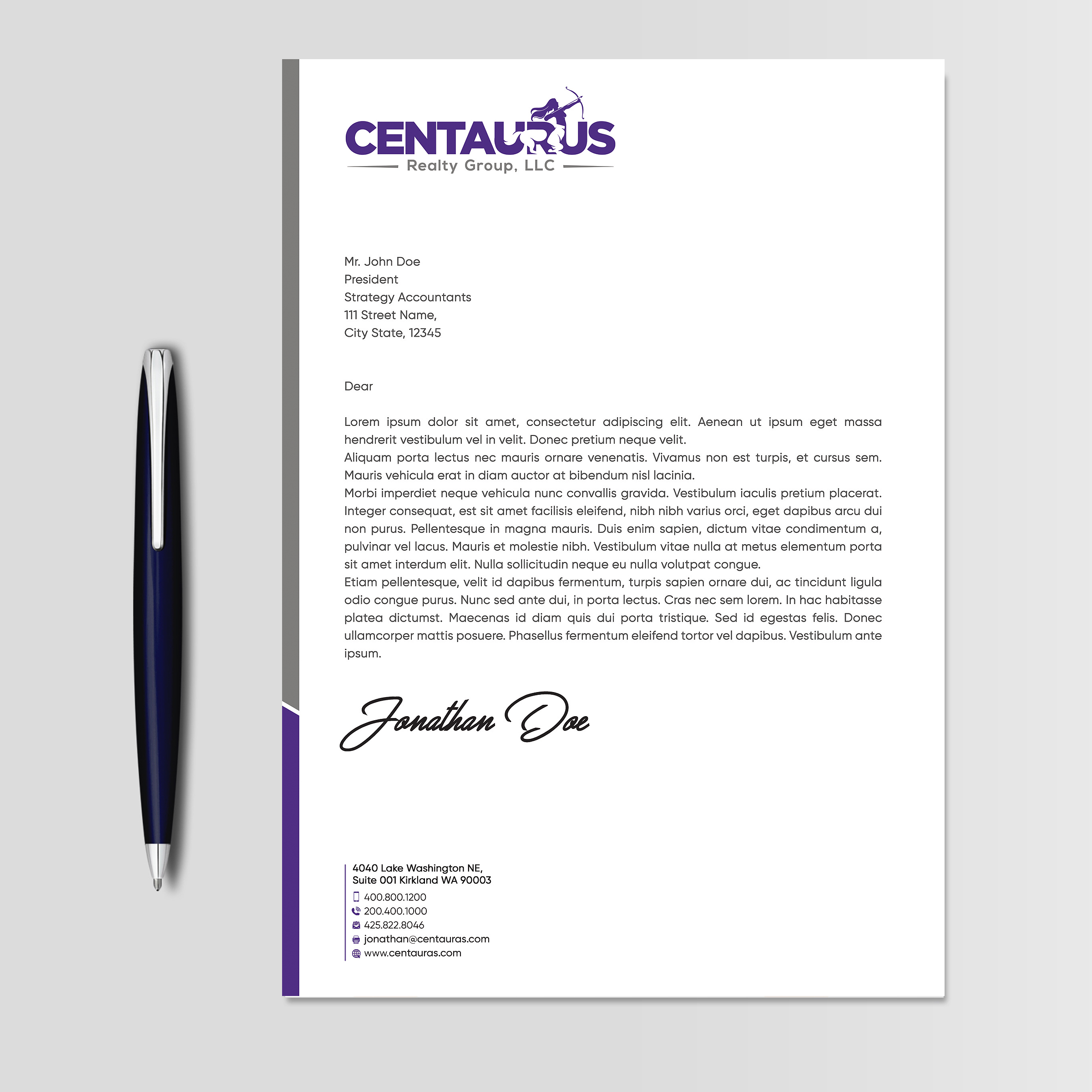 Letterhead Design by Designers Hub for this project | Design #27869430