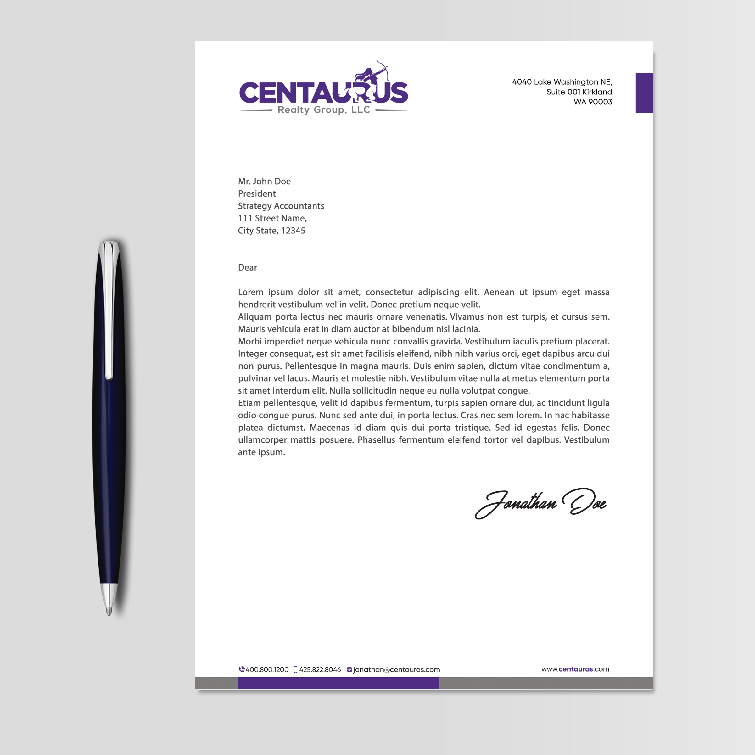 Letterhead Design by Designers Hub for this project | Design #27869431