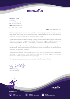 Letterhead Design by MO Rabos for this project | Design: #27873856