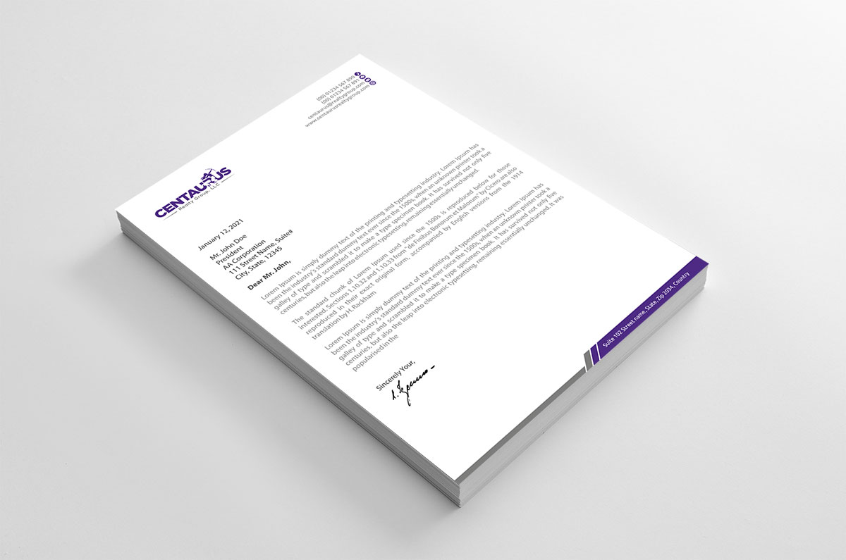 Letterhead Design by alpesh9520 for this project | Design #27868828