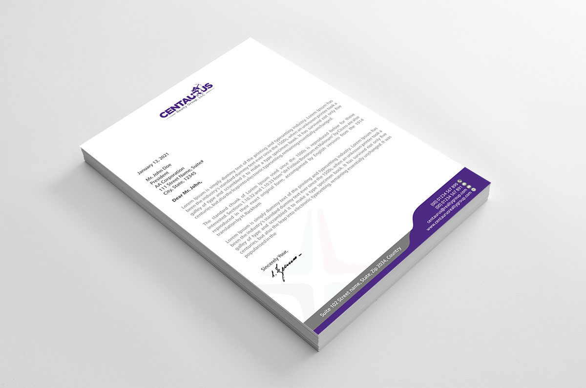 Letterhead Design by alpesh9520 for this project | Design #27868829