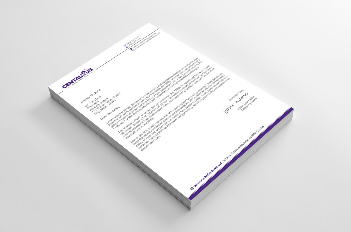 Letterhead Design by alpesh9520 for this project | Design #27868830