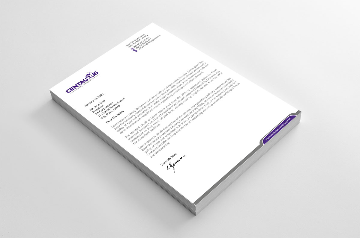 Letterhead Design by alpesh9520 for this project | Design #27868832