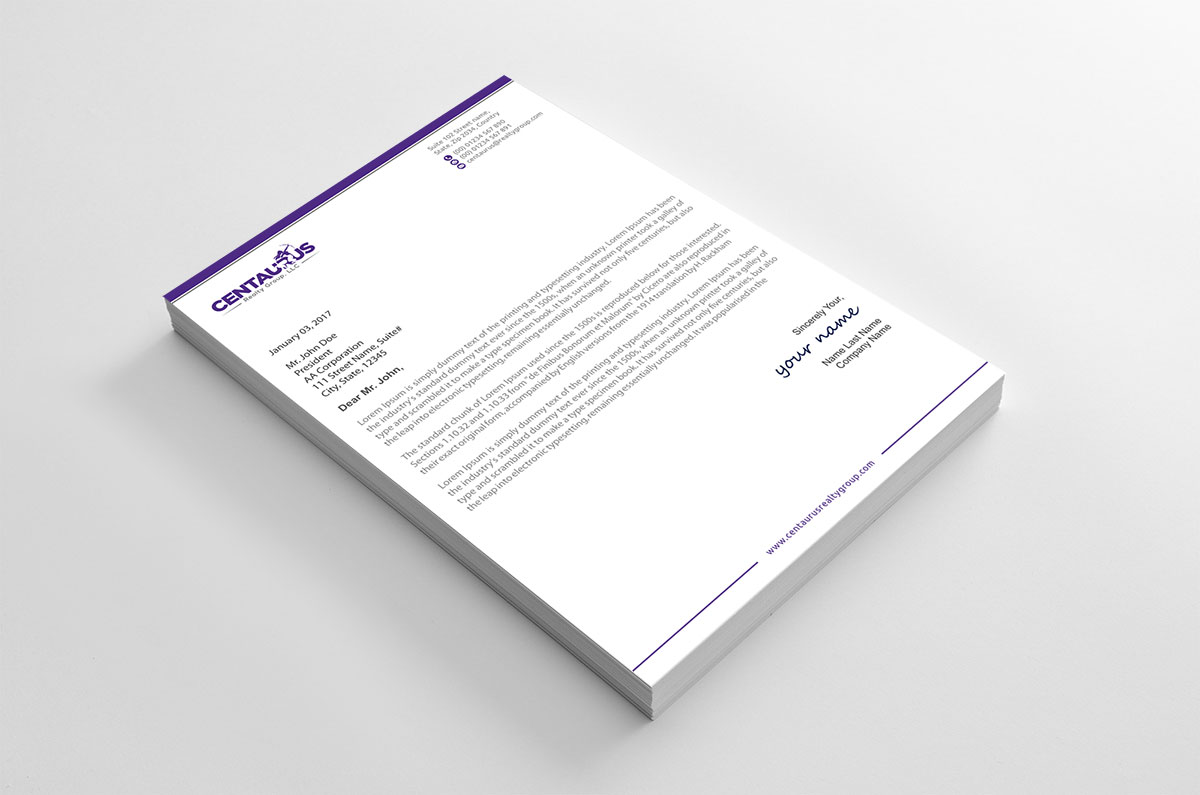 Letterhead Design by alpesh9520 for this project | Design #27868839