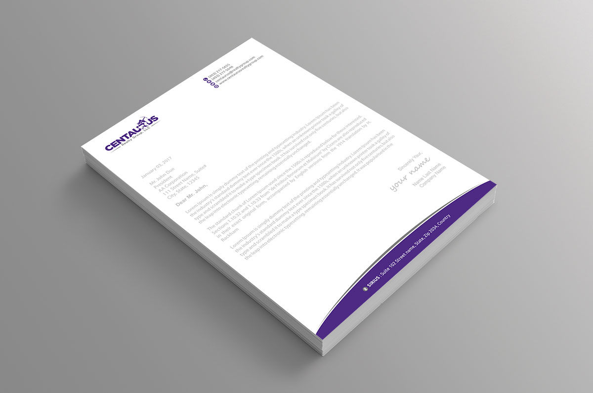 Letterhead Design by alpesh9520 for this project | Design #27869041