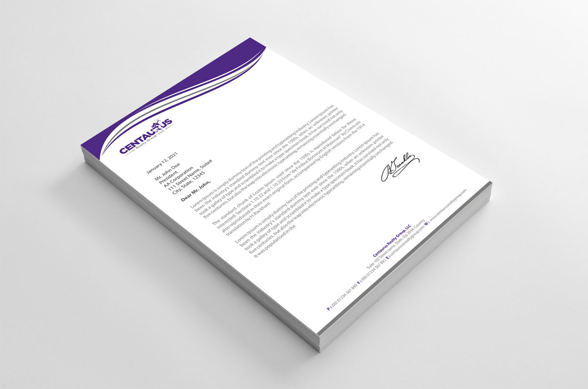 Letterhead Design by alpesh9520 for this project | Design #27869181