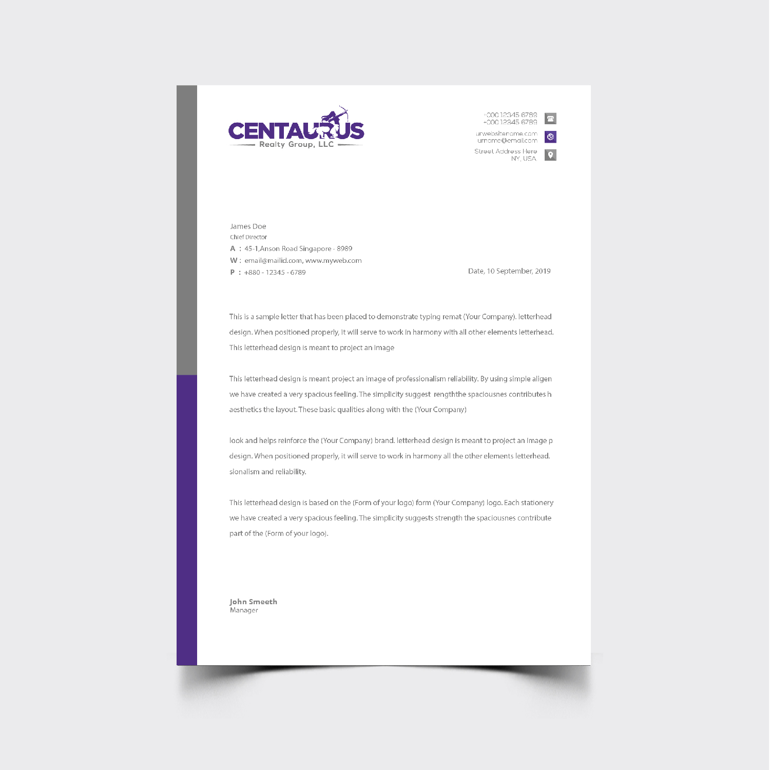 Letterhead Design by JAMIL - Creative Designer for this project | Design #27870014