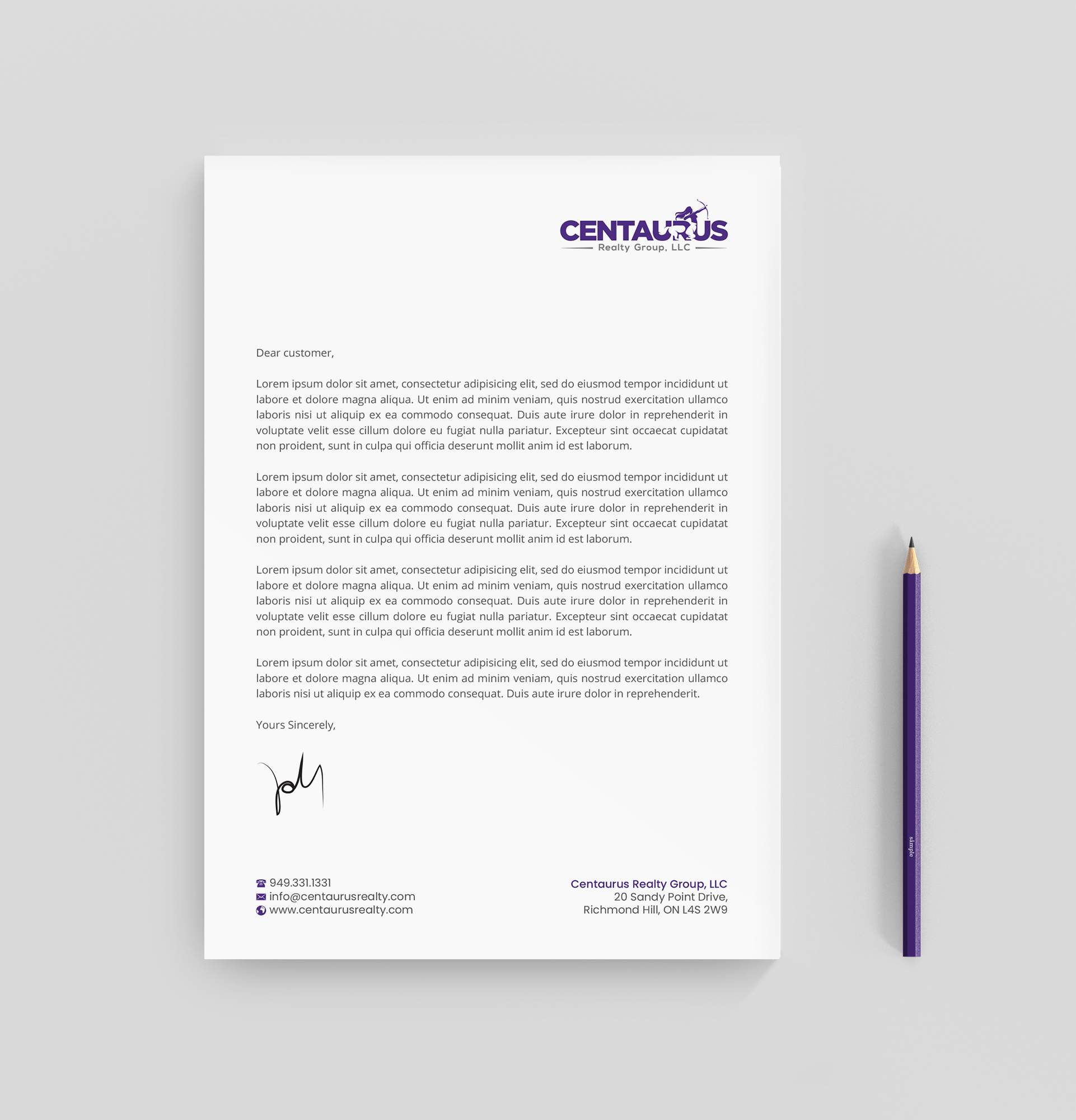 Letterhead Design by R.design for this project | Design #27867099