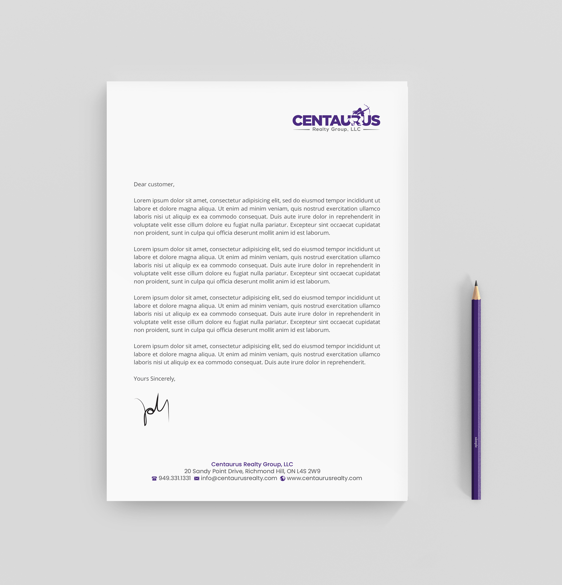 Letterhead Design by R.design for this project | Design #27867115