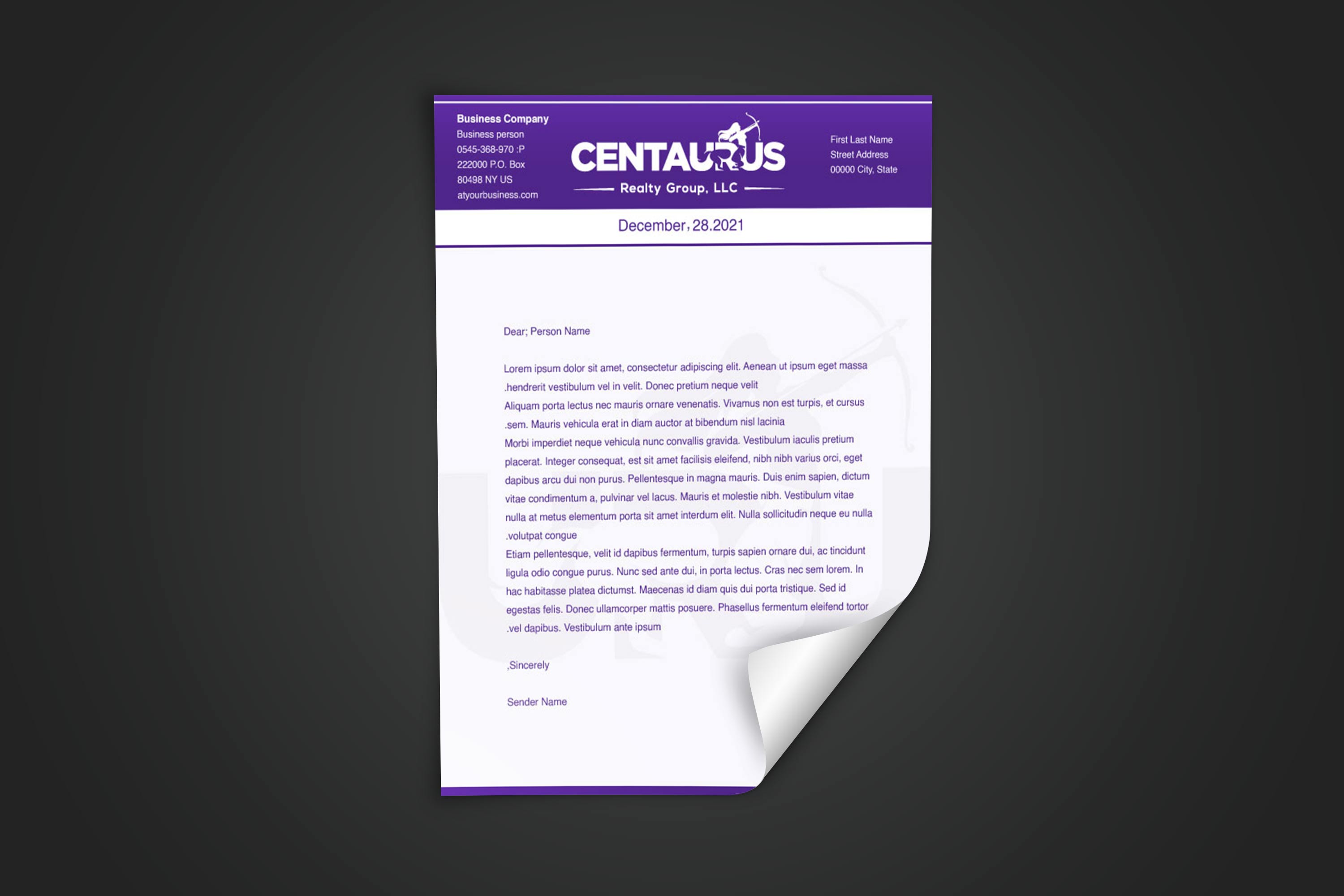 Letterhead Design by CreativeFeather for this project | Design #27865462