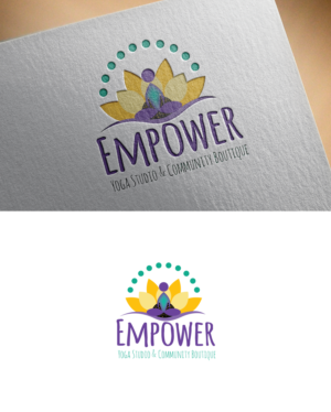 EMPOWER (Main Text) YOGA STUDIO AND COMMUNITY BOUTIQUE (subtext) | Logo Design by 3Guys