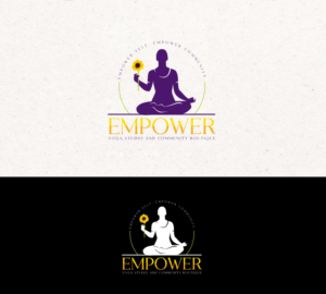 EMPOWER (Main Text) YOGA STUDIO AND COMMUNITY BOUTIQUE (subtext) | Logo Design by step forward 2
