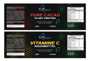 Renew plant-based protein powder label | Label Design by White Diary