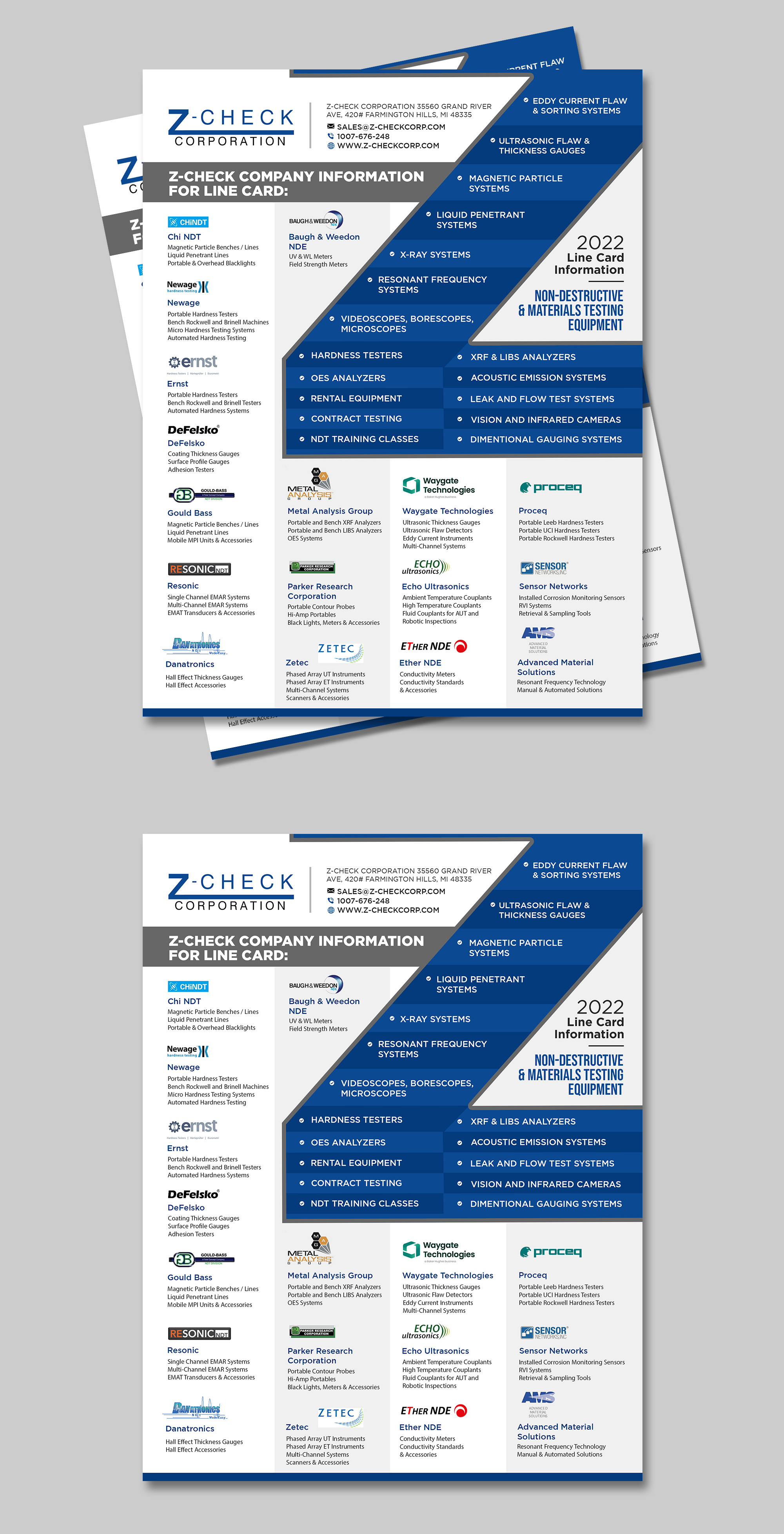 Diseño de Menú por debdesign para Z-Check Corporation | Diseño #27878418