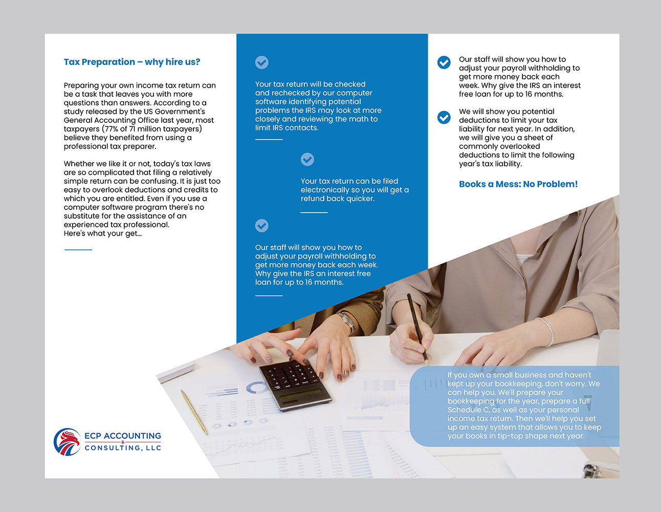 Brochure Design by emoblack989 for ECP Accounting & Consulting, LLC | Design #27879867