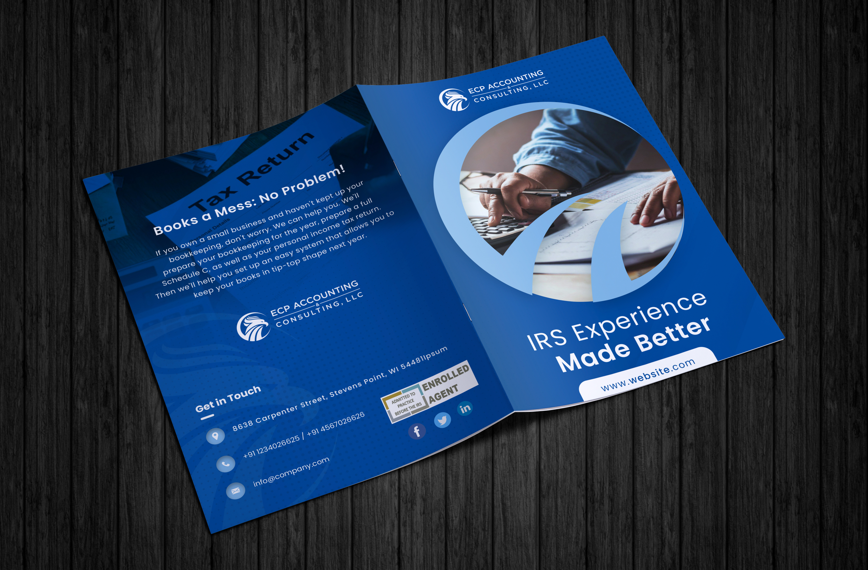 Brochure Design by AweSomeLogoTeam for ECP Accounting & Consulting, LLC | Design #27879120