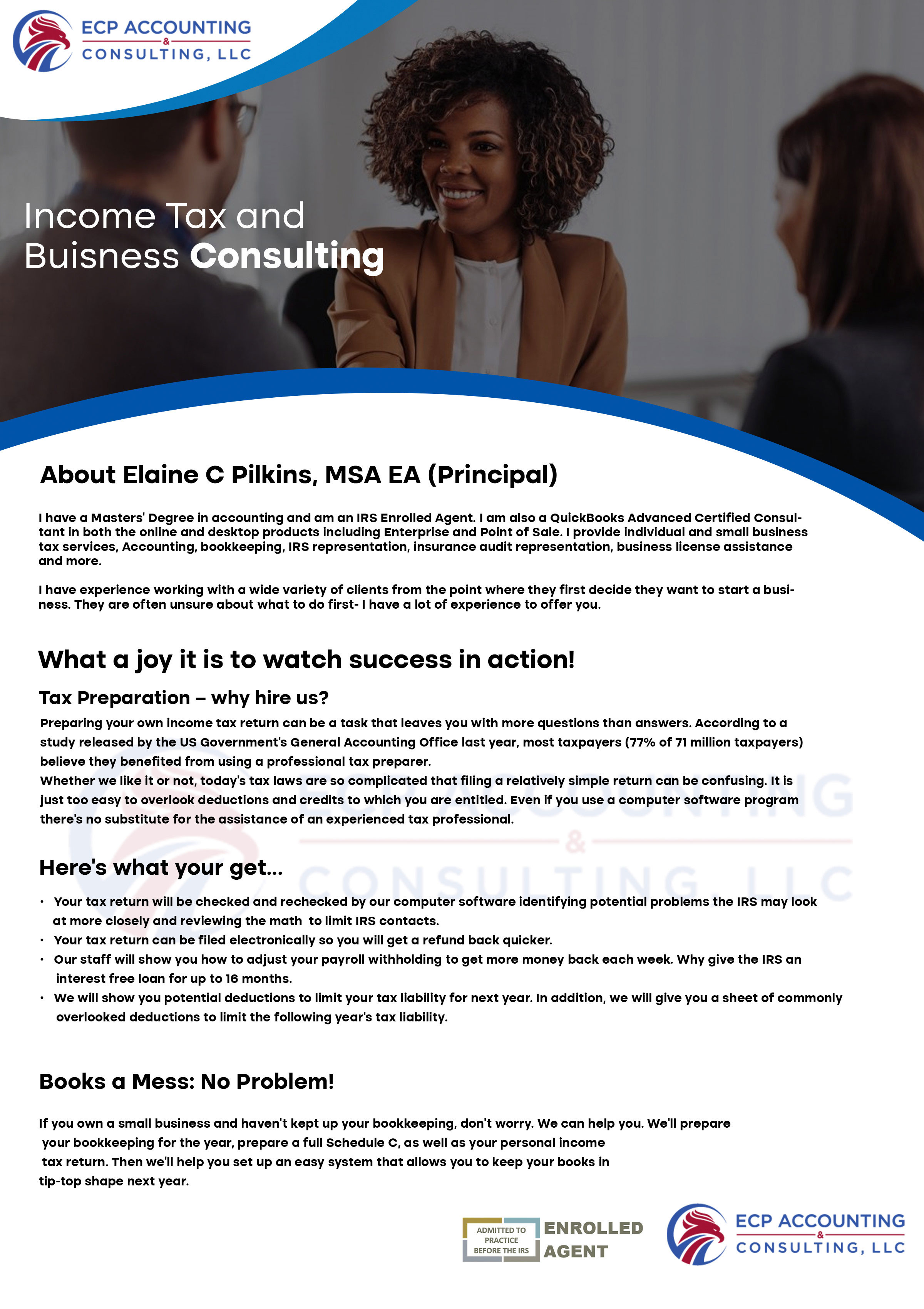 Brochure Design by Adeel Rahman for ECP Accounting & Consulting, LLC | Design #27876112