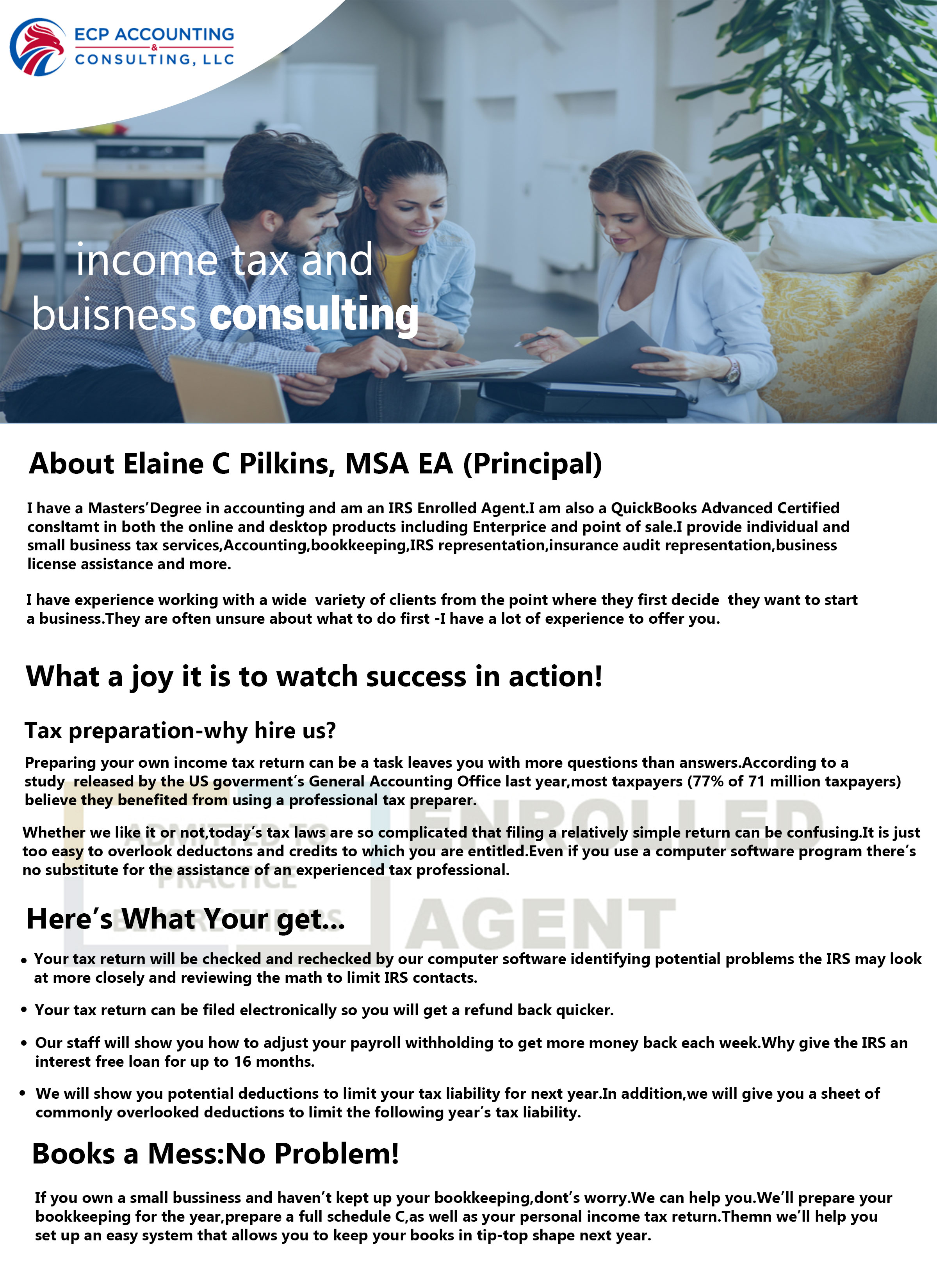 Brochure Design by Adeel Rahman for ECP Accounting & Consulting, LLC | Design #27881262