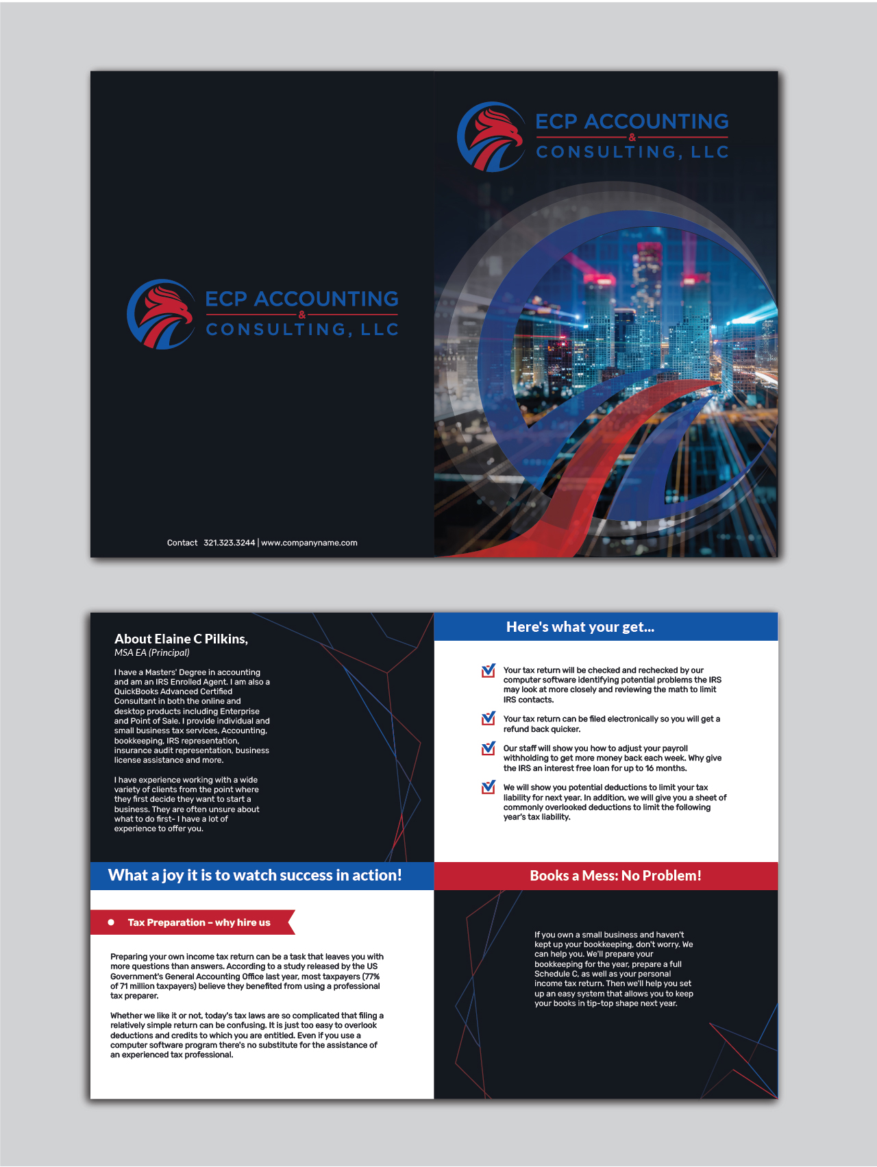 Brochure Design by srhzaidi for ECP Accounting & Consulting, LLC | Design #27909374
