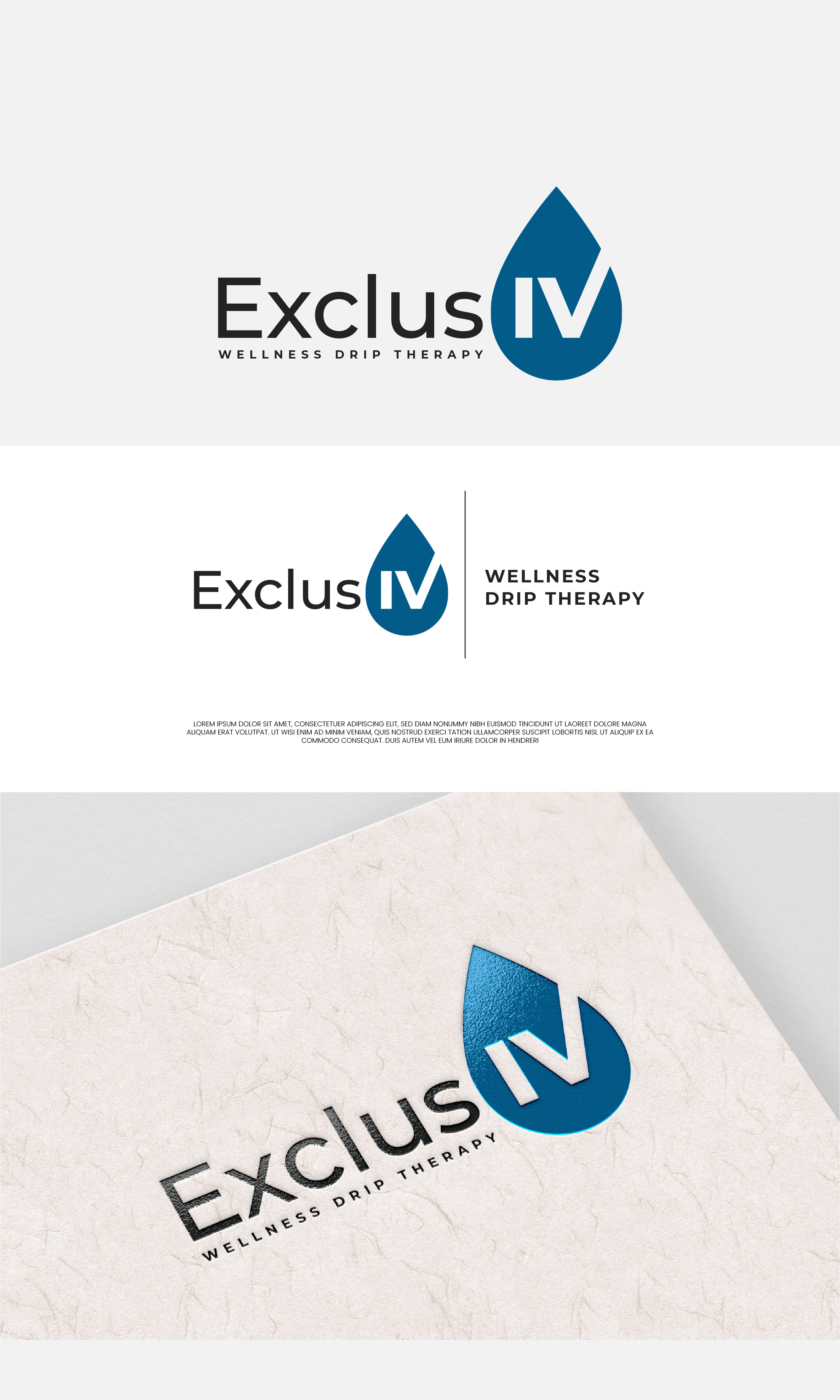 Logo Design by Fezy Design Studio for ExclusIV Wellness Drip Therapy | Design #27885921