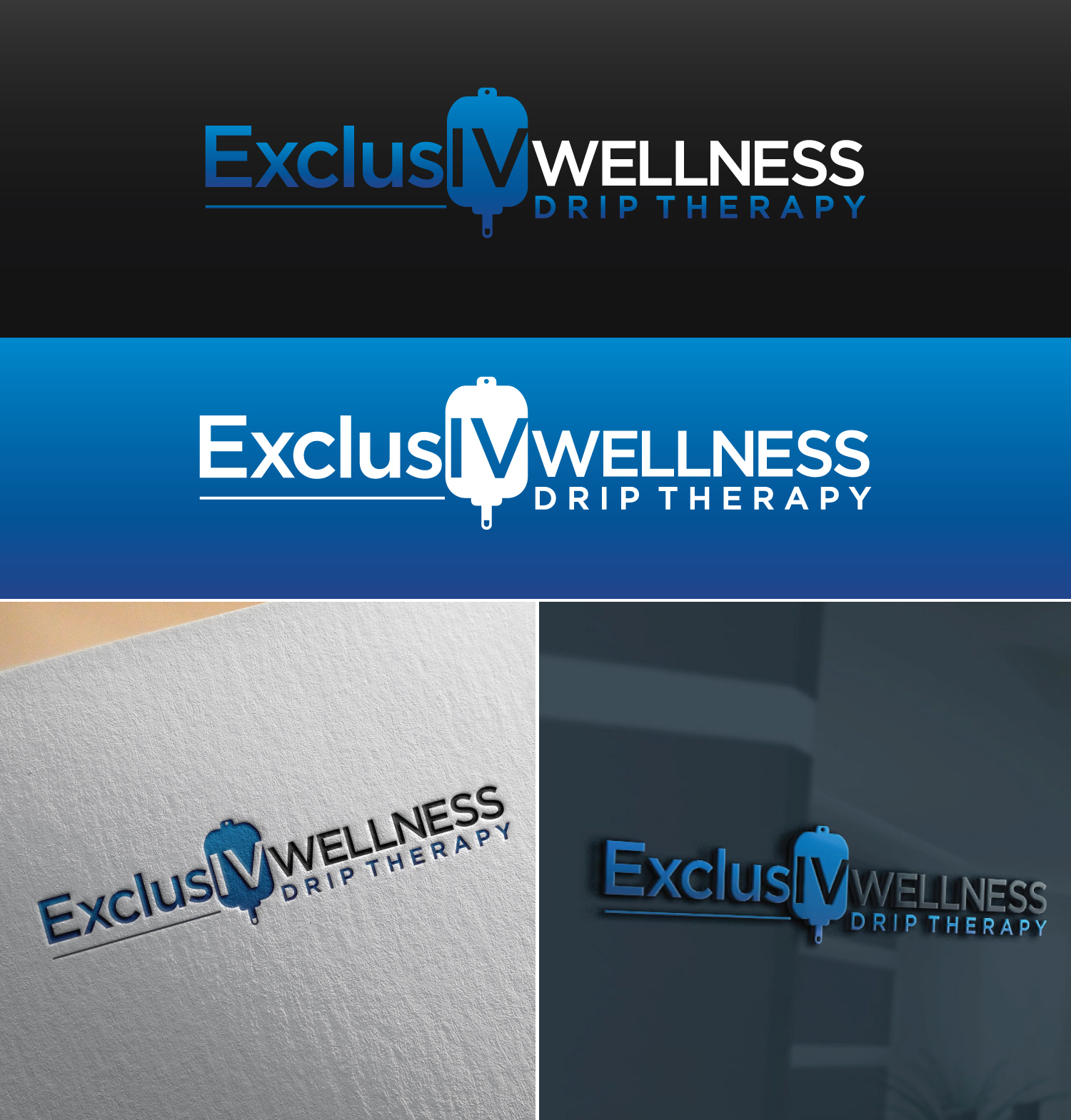 Logo-Design von Atec für ExclusIV Wellness Drip Therapy | Design #27876198