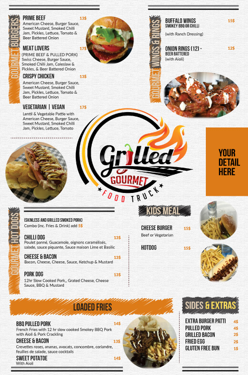 Menu Design by Michael Oyugi for Grilled Gourmet | Design #27887891