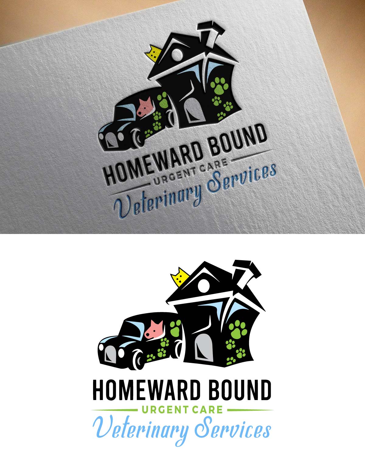 Diseño de Logo por CreativeFeather para Homeward Bound Mobile Veterinary Services | Diseño #27893921