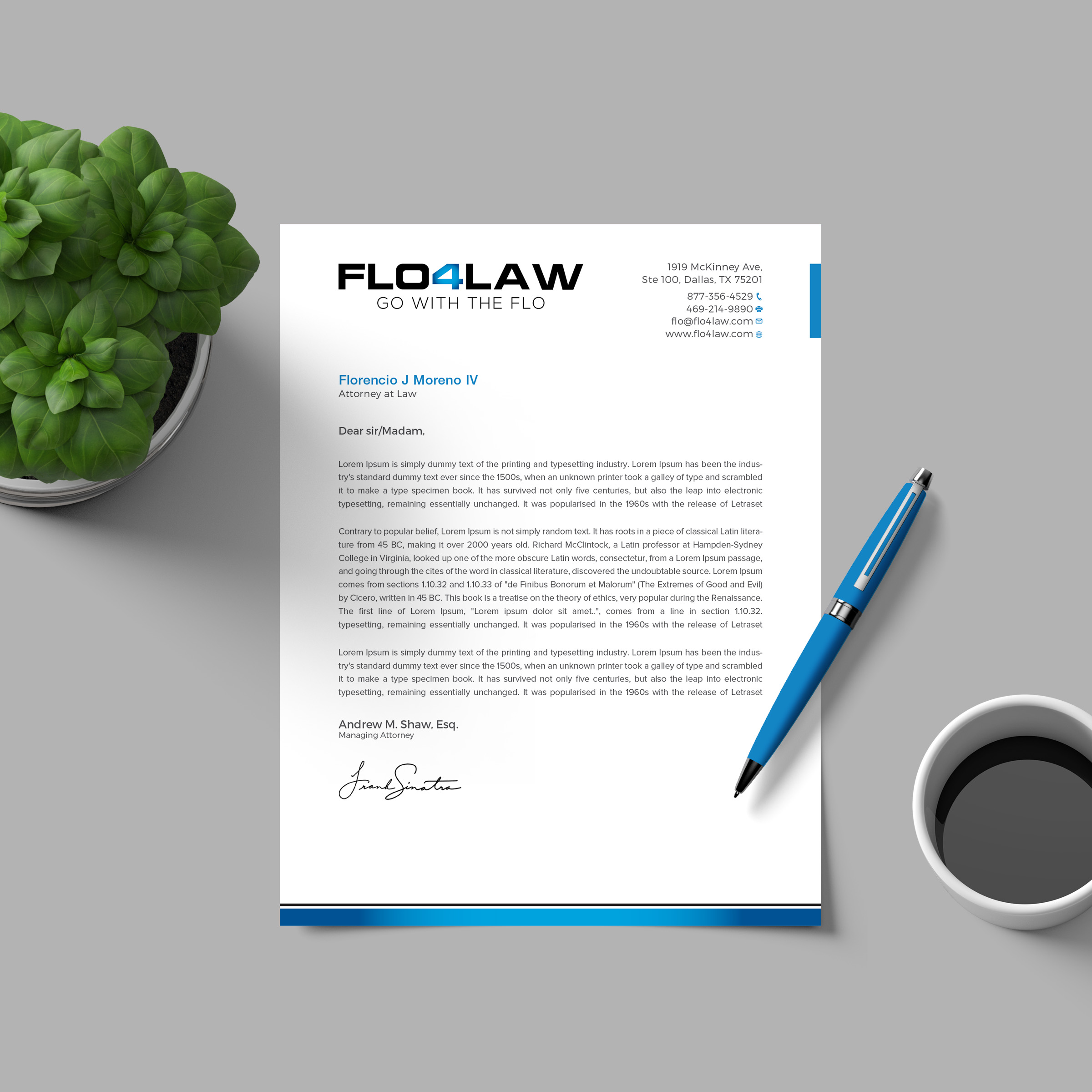Letterhead Design by RENEXIT for Florencio J Moreno IV | Design #27900212