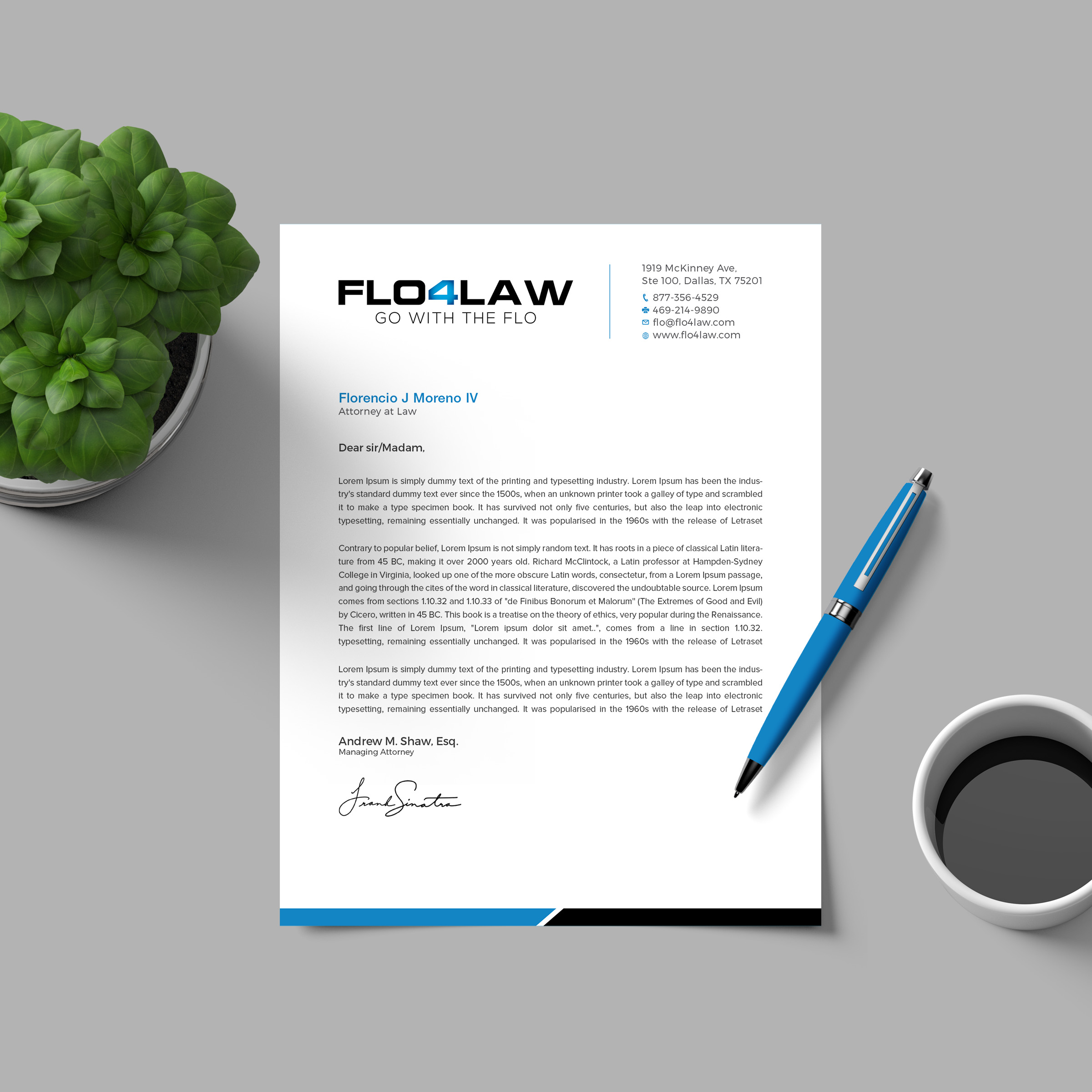Letterhead Design by RENEXIT for Florencio J Moreno IV | Design #27900214