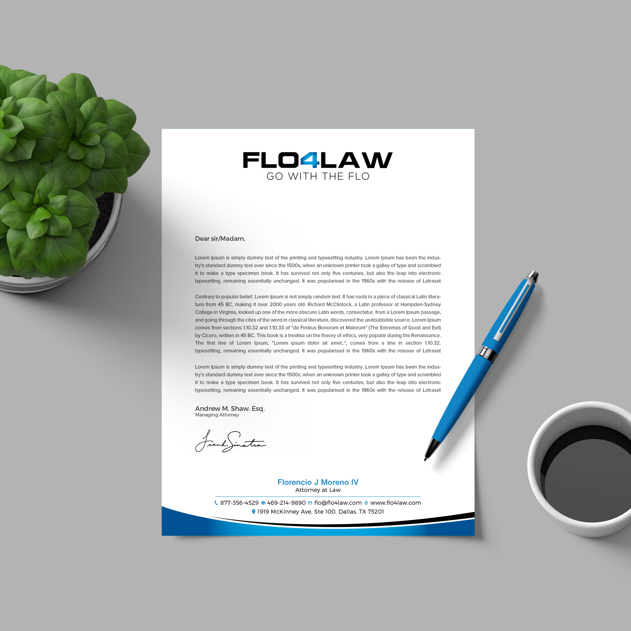 Letterhead Design by RENEXIT for Florencio J Moreno IV | Design #27900215