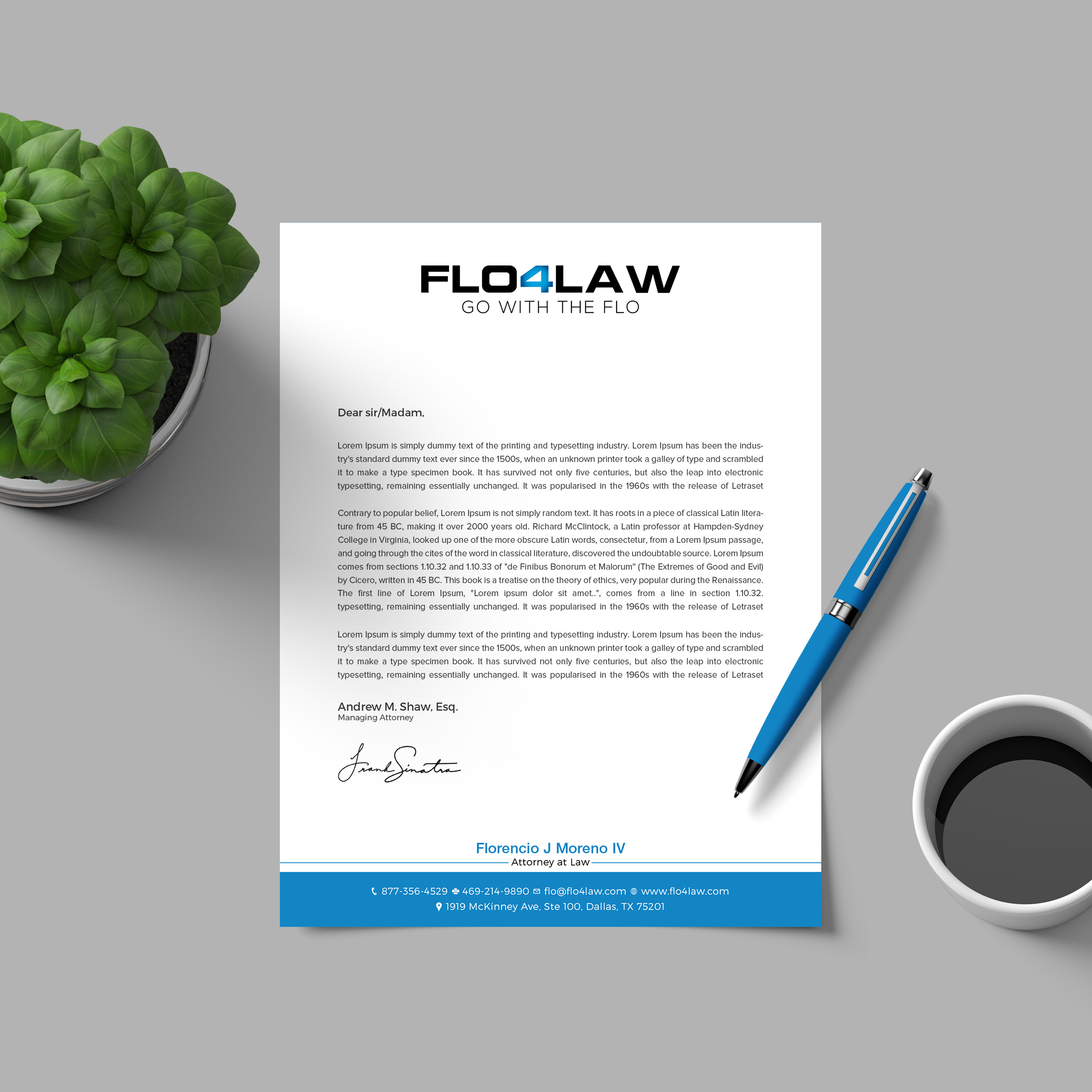 Letterhead Design by RENEXIT for Florencio J Moreno IV | Design #27900218