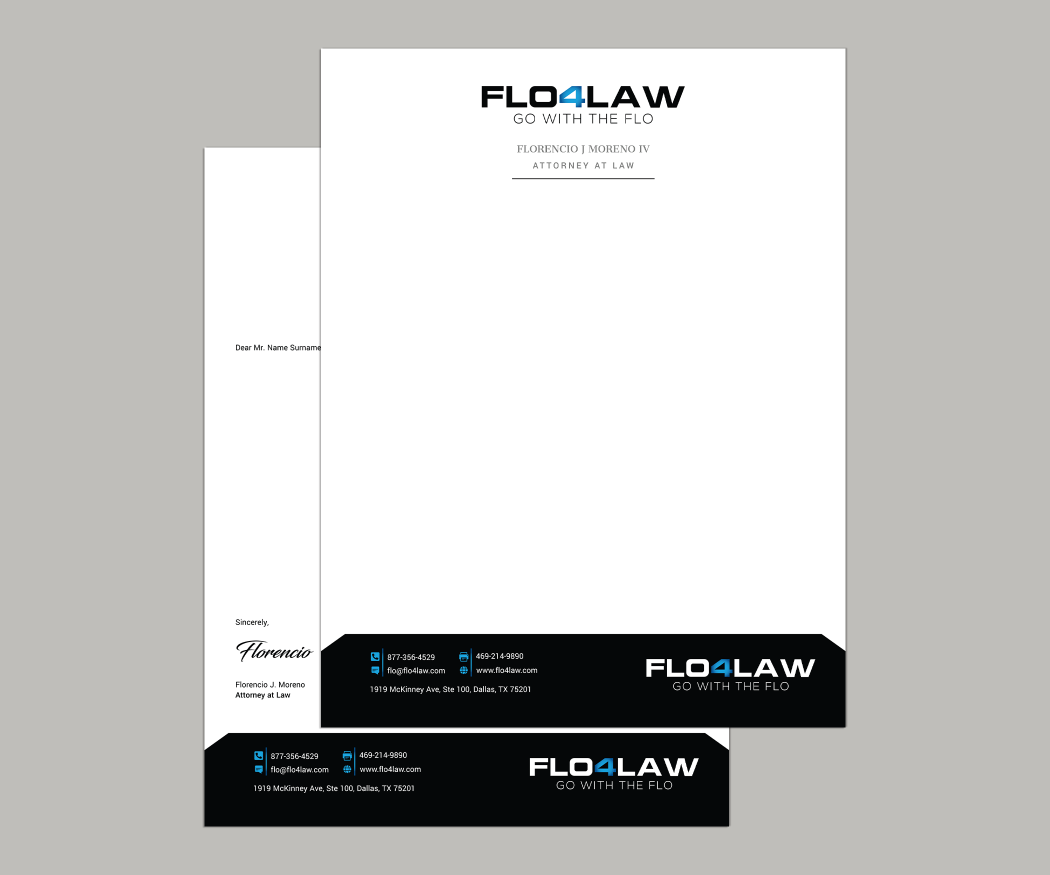 Briefkopf-Design von Kevin Indiaka für Florencio J Moreno IV | Design #27894237