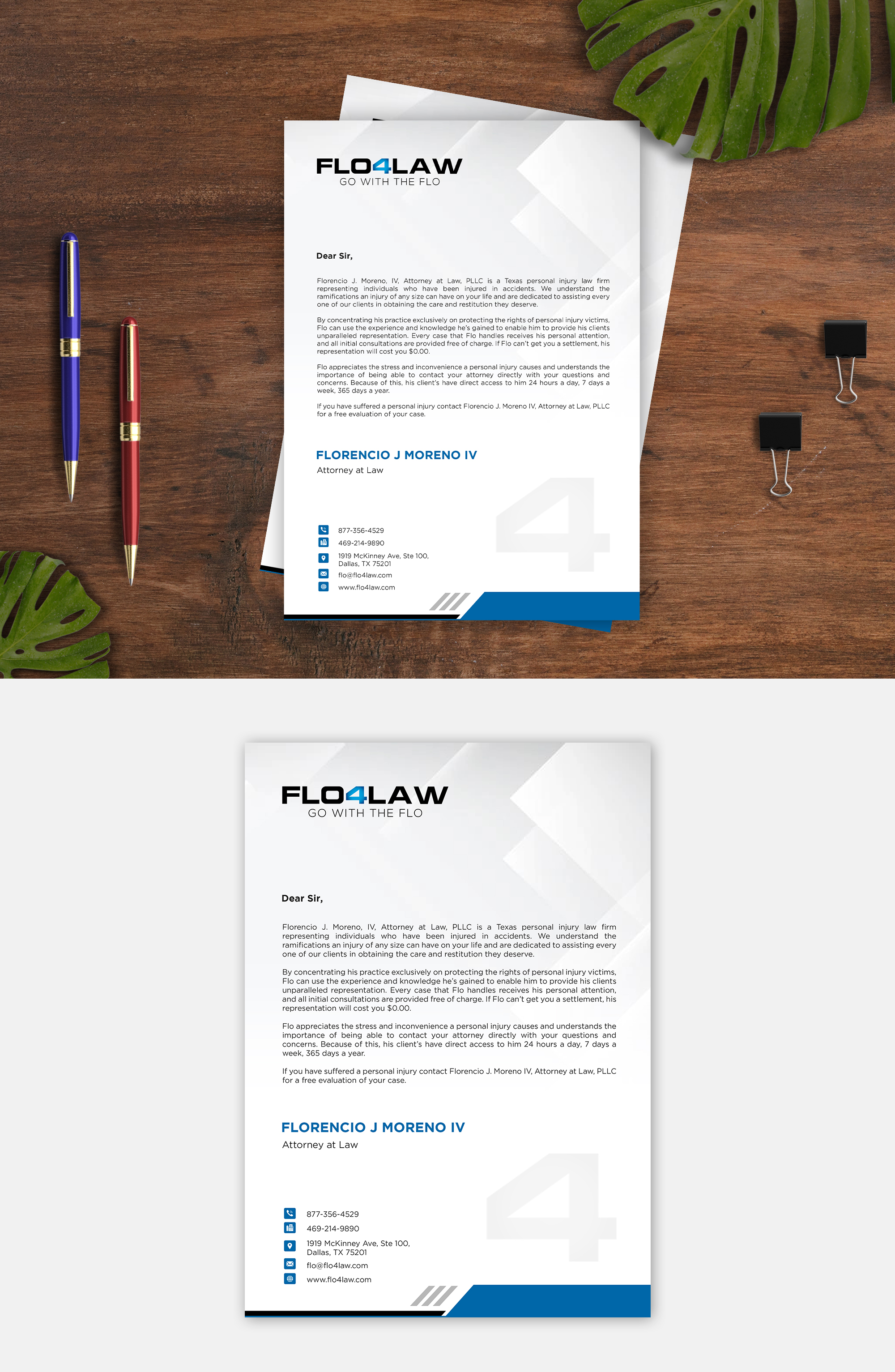 Letterhead Design by debdesign for Florencio J Moreno IV | Design #27912684