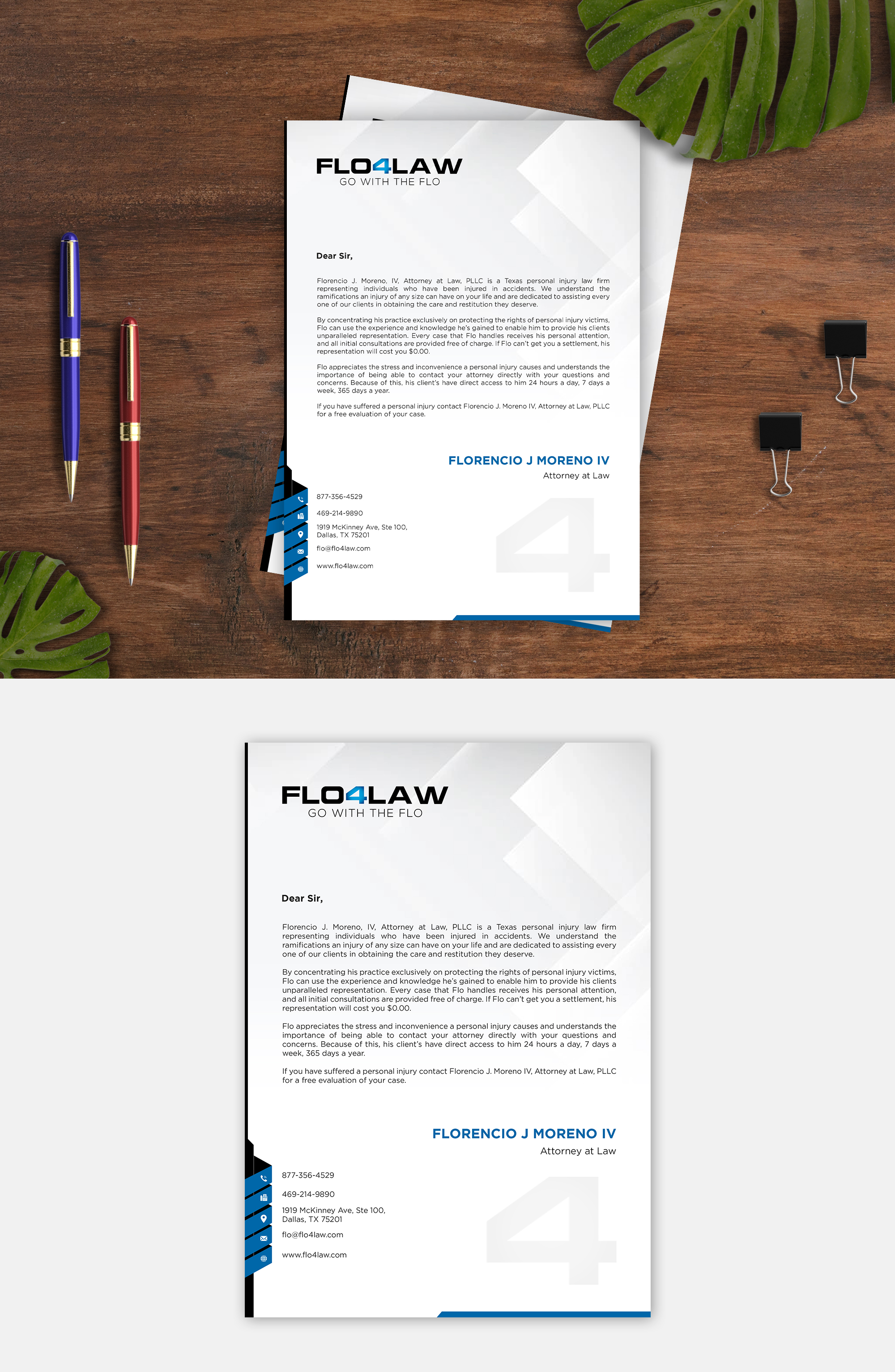 Letterhead Design by debdesign for Florencio J Moreno IV | Design #27912688