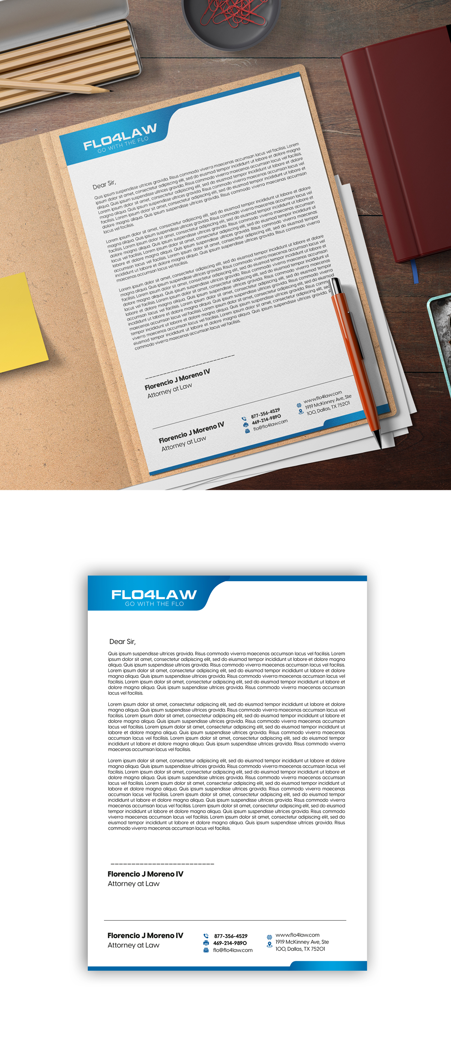 Letterhead Design by debdesign for Florencio J Moreno IV | Design #27914736