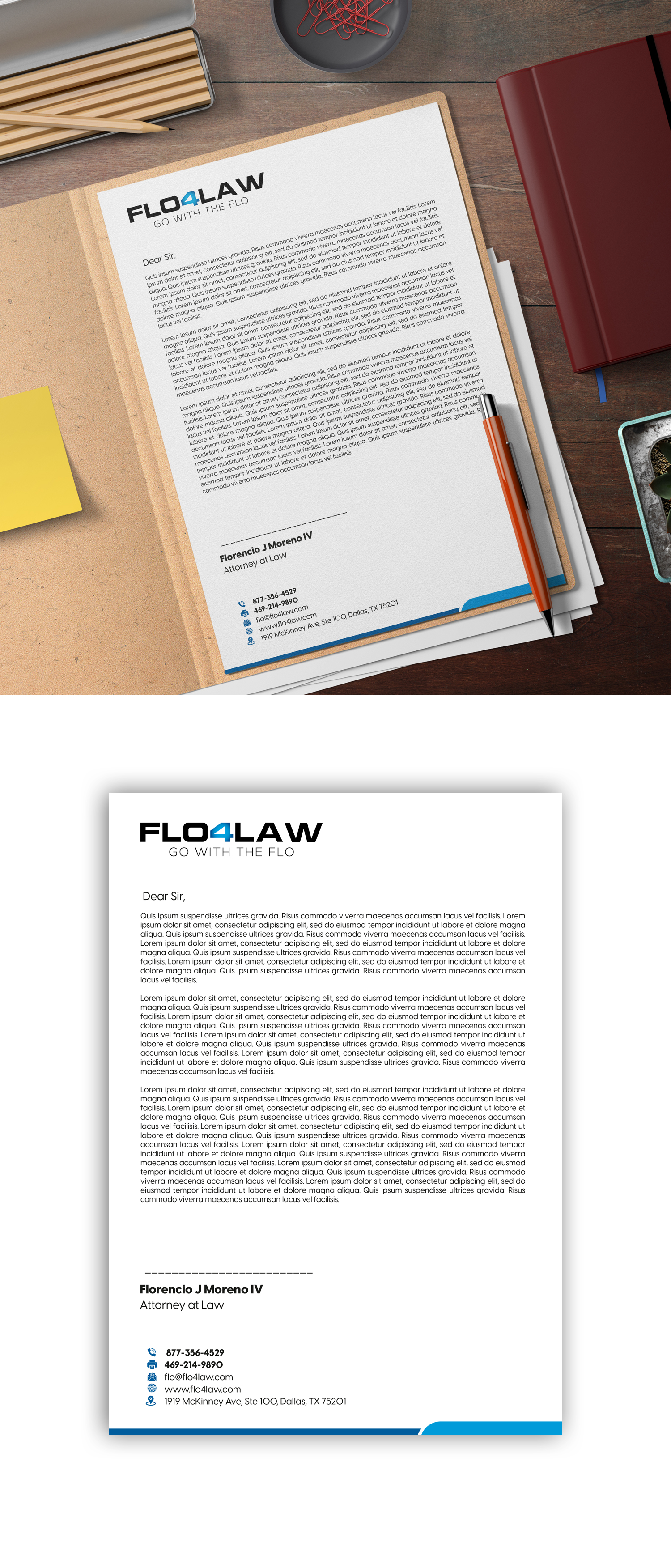 Letterhead Design by debdesign for Florencio J Moreno IV | Design #27914737