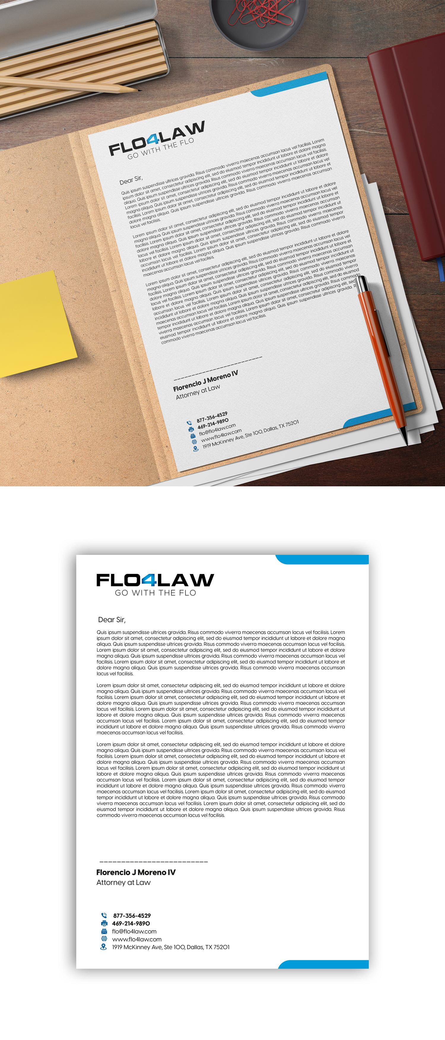 Letterhead Design by debdesign for Florencio J Moreno IV | Design #27914738