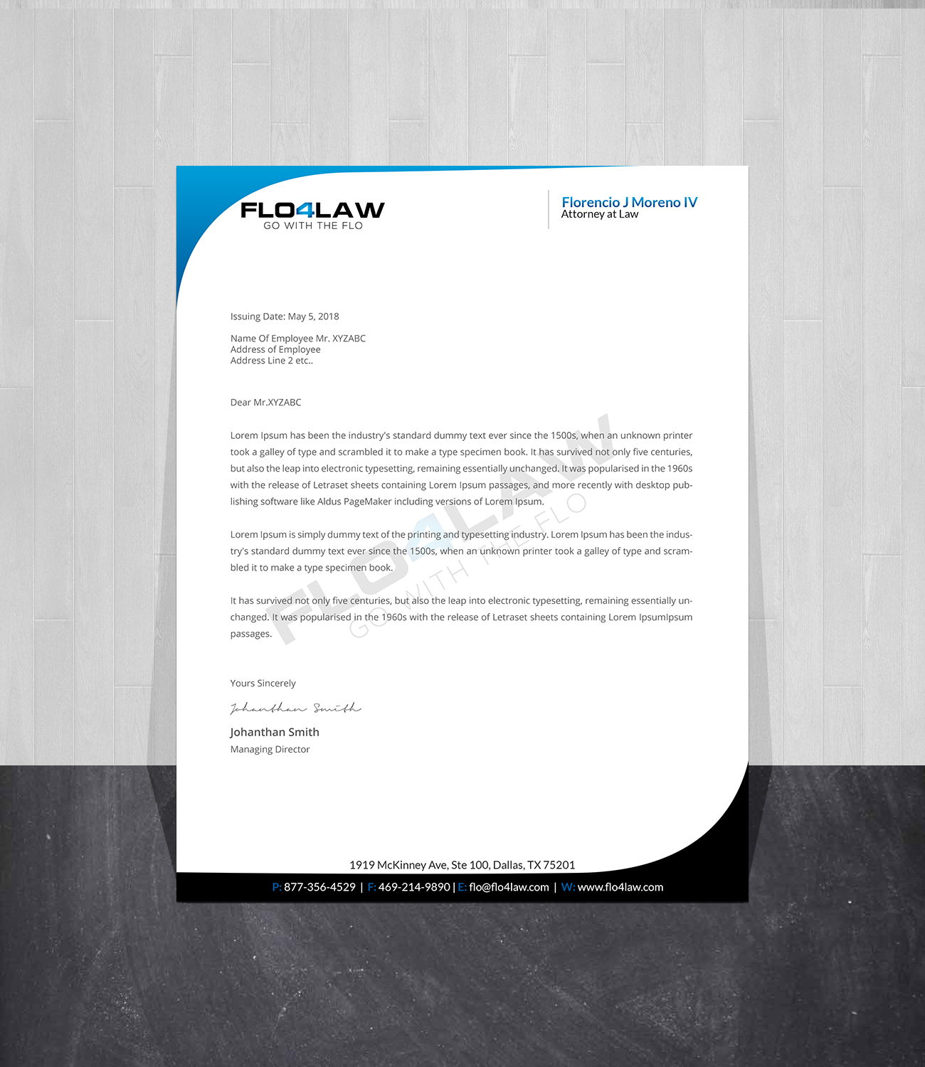 Letterhead Design by Creations Box 2015 for Florencio J Moreno IV | Design #27898783