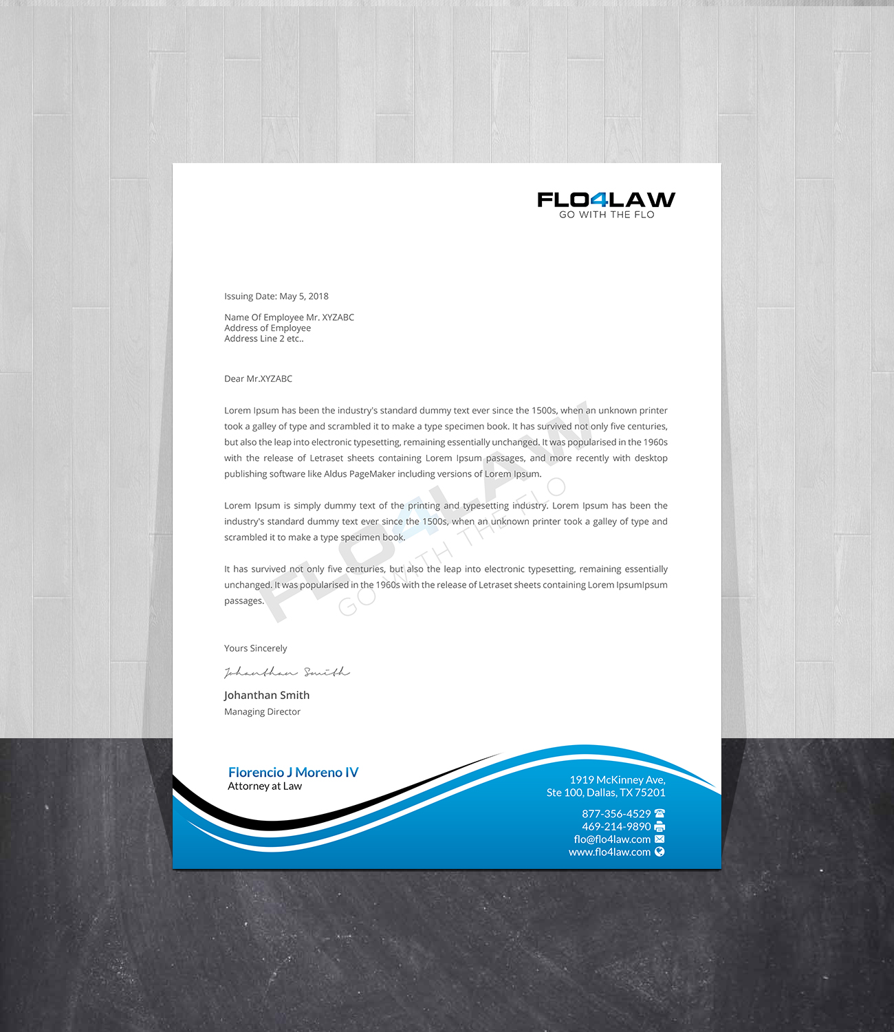 Letterhead Design by Creations Box 2015 for Florencio J Moreno IV | Design #27898784