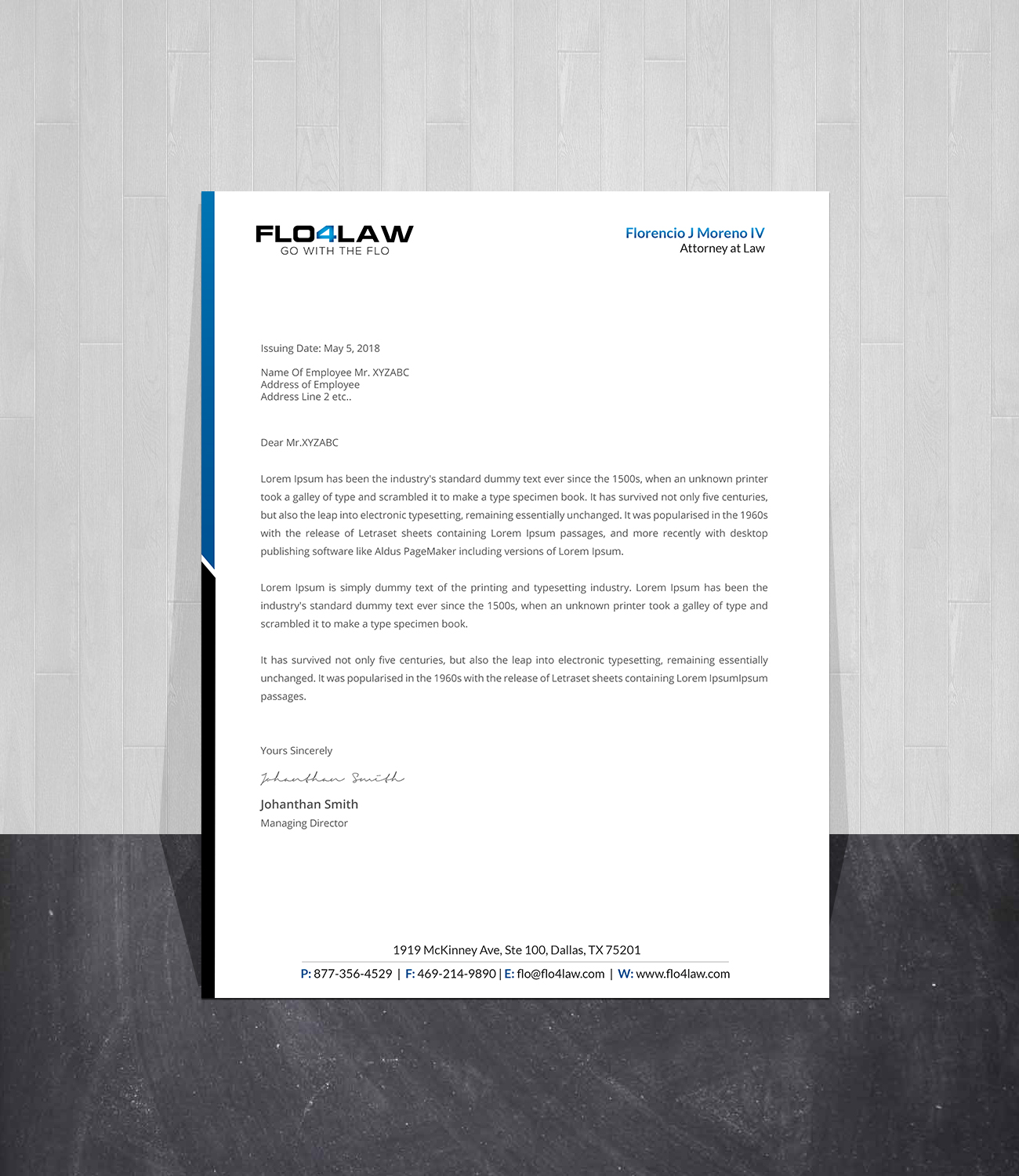 Letterhead Design by Creations Box 2015 for Florencio J Moreno IV | Design #27898785